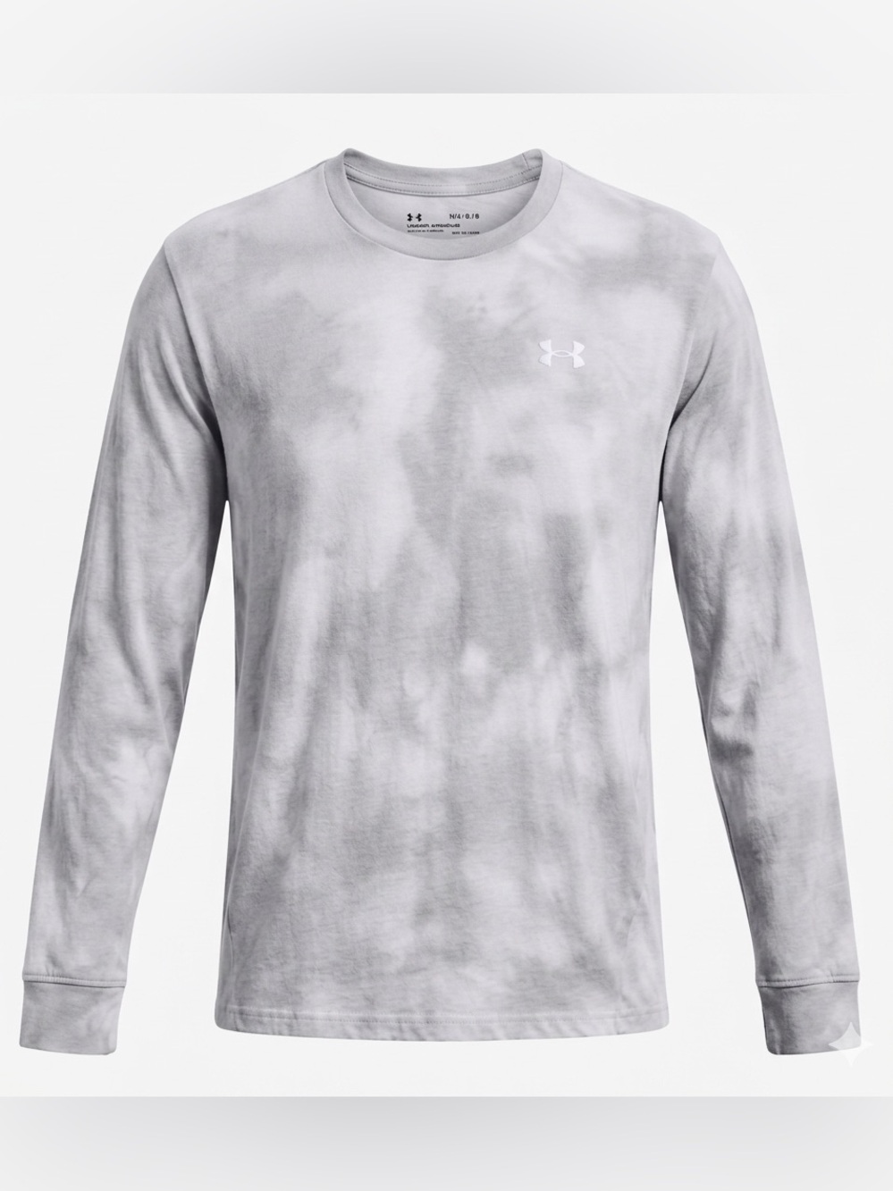 Under Armour Long Sleeve Crewneck Shirt - Light Gray Tie-Dye